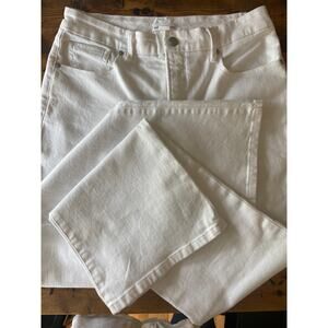 Good American White Straight/Boot Cut White Jeans Sz 12/31